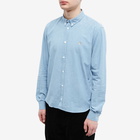 Maison Kitsuné Men's Fox Head Embroidery Classic Shirt in Washed Indigo