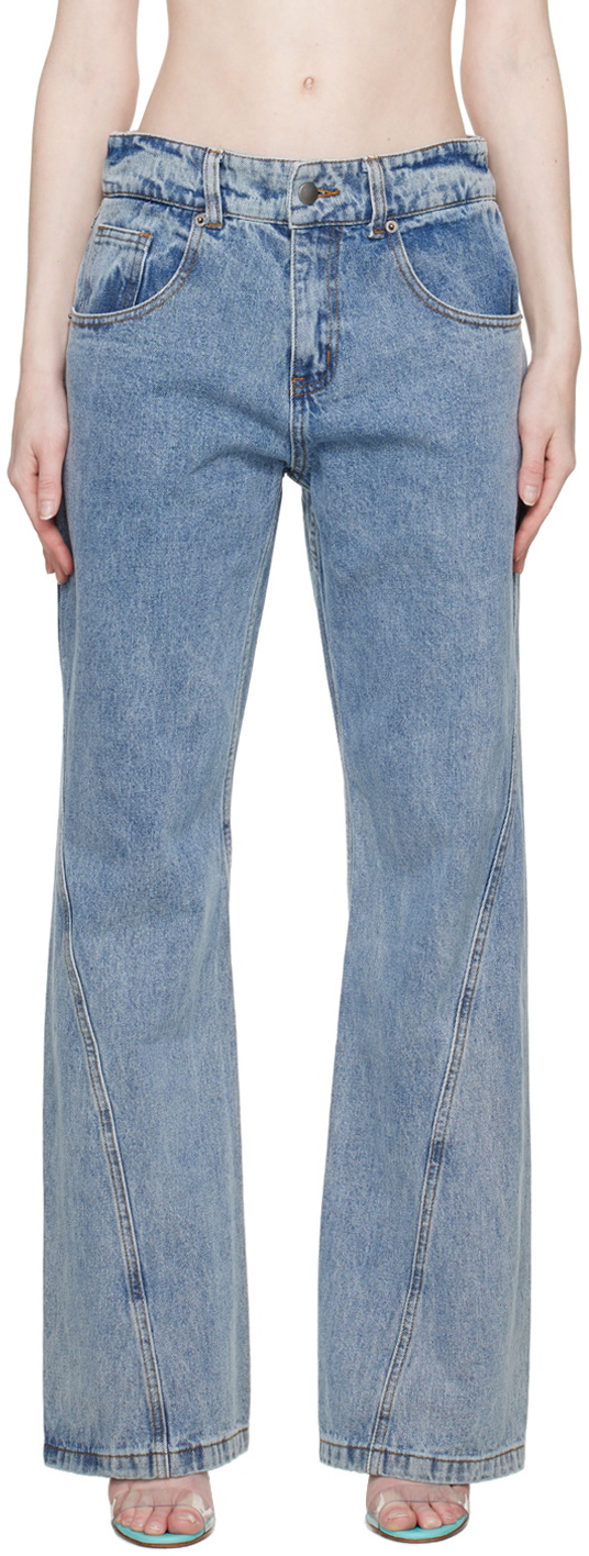 【関税込み】WYNN HAMLYN ブルー ストレートジーンズ WYNN HAMLYN Blue Straight Jeans Wynn Hamlyn