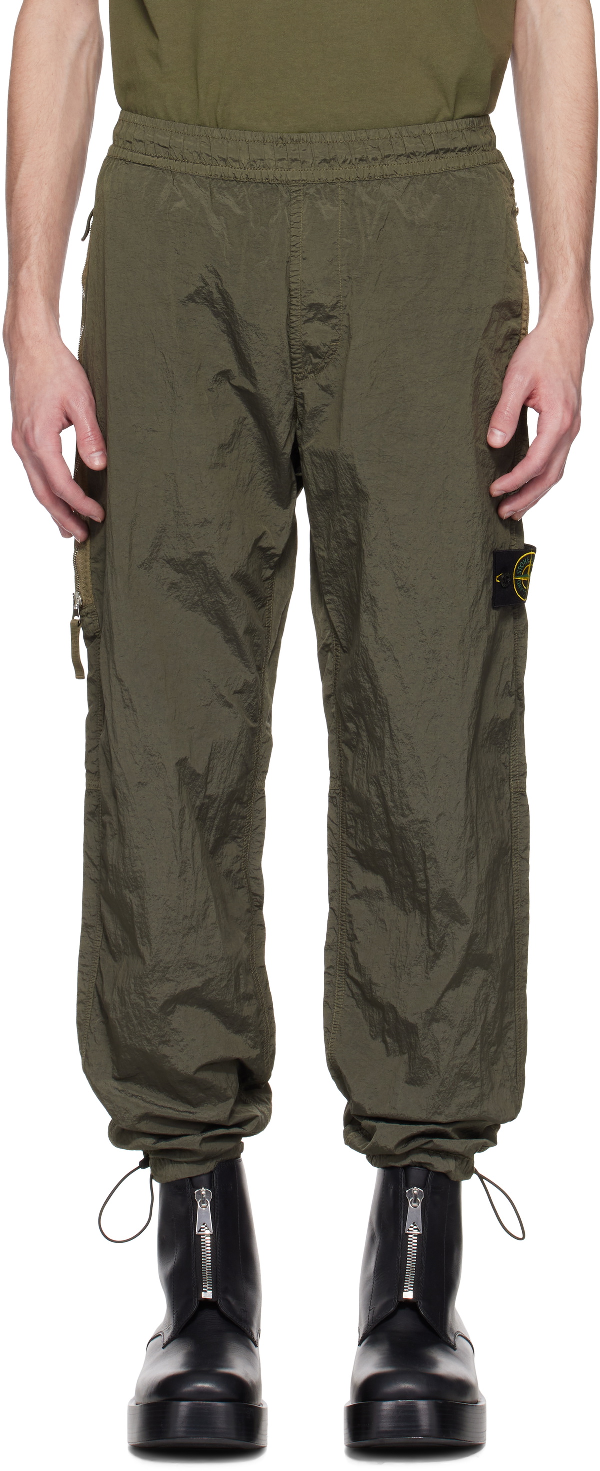 Stone Island Khaki Nylon Metal Econyl Sweatpants Stone Island