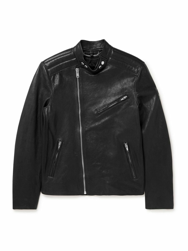 Photo: Belstaff - Oulton Full-Grain Leather Biker Jacket - Black