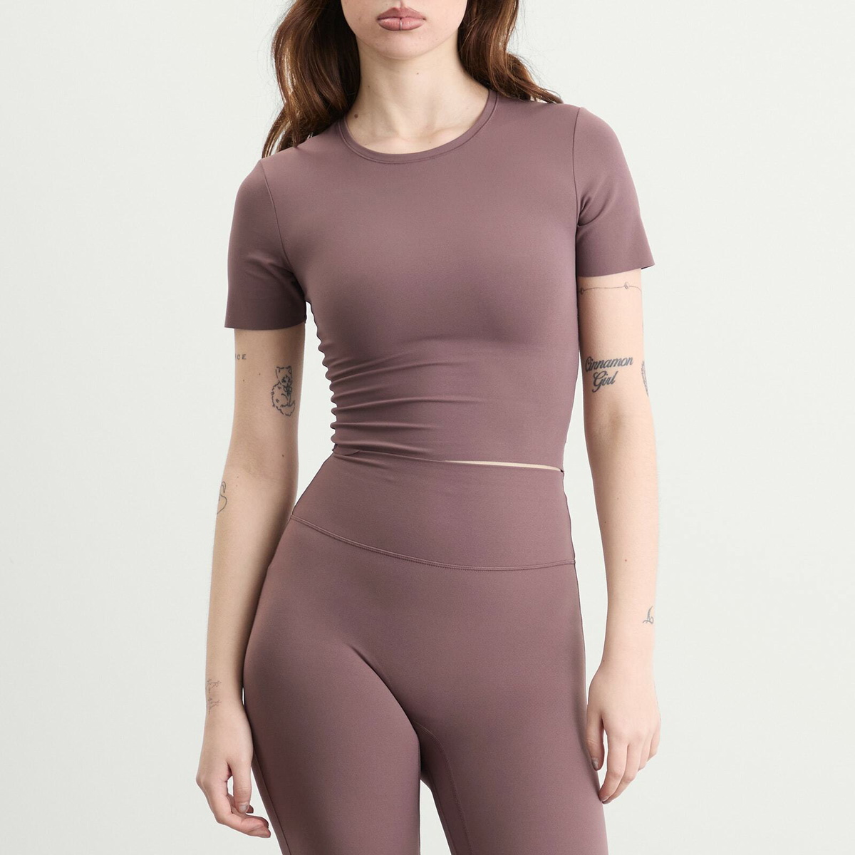 Nike Women's Zenvy Dri-Fit Short Sleeve T-Shirt in Tattoo/White