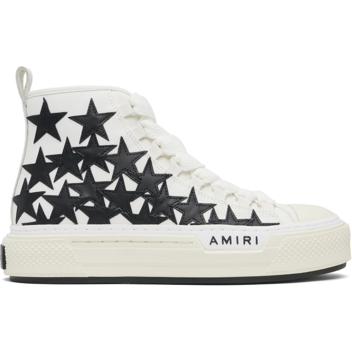 Photo: AMIRI White & Black Stars Court Hi Sneakers