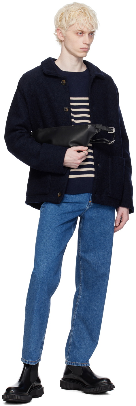 【関税込み】A.P.C. ネイビー Thais ジャケット A.P.C.のネイビー Thais ジャケットがセール中