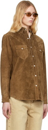 Carter Young Brown Western Suede Shirt