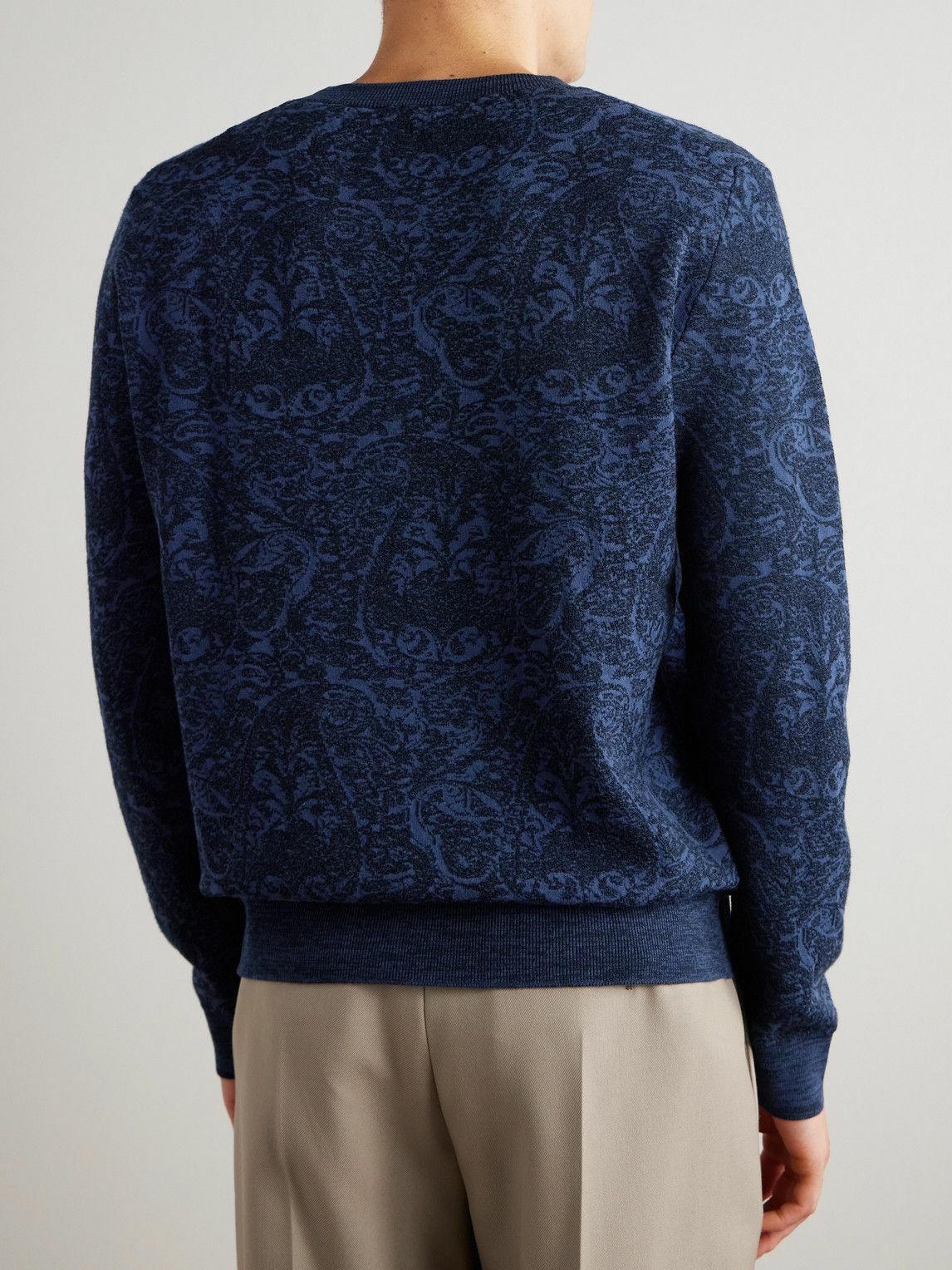 Etro - Jacquard-Knit Cotton-Blend Sweater - Blue