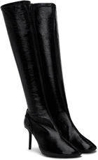 Courrèges Black Oblique Vinyl Tall Boots