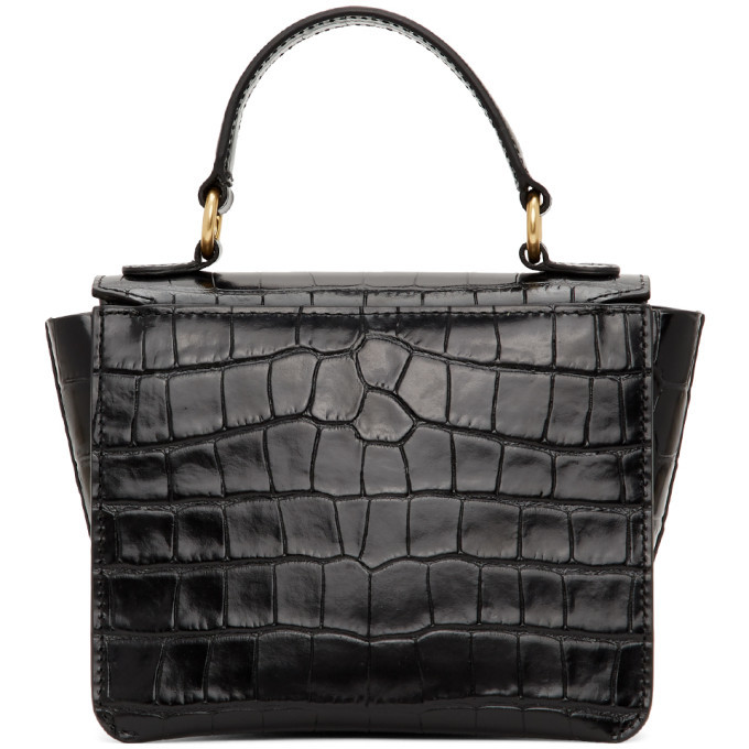 Wandler Black Croc Mini Luna Arch Bag Wandler