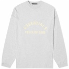 Fear of God ESSENTIALS Men's Spring Long Sleeve Printed T-Shirt in Light Heather Grey