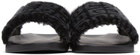 Givenchy Black Shearling Monogram Flat Slides