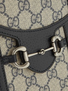 GUCCI - Horsebit 1955 Mini Leather-Trimmed Monogrammed Supreme Coated-Canvas Messenger Bag