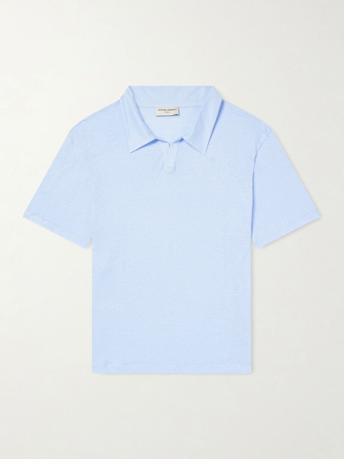 Officine Générale - Simon Linen Polo Shirt - Blue