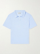 Officine Générale - Simon Linen Polo Shirt - Blue