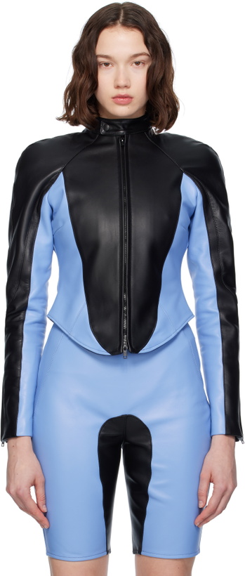 Photo: ABRA Black & Blue Wet Leather Jacket