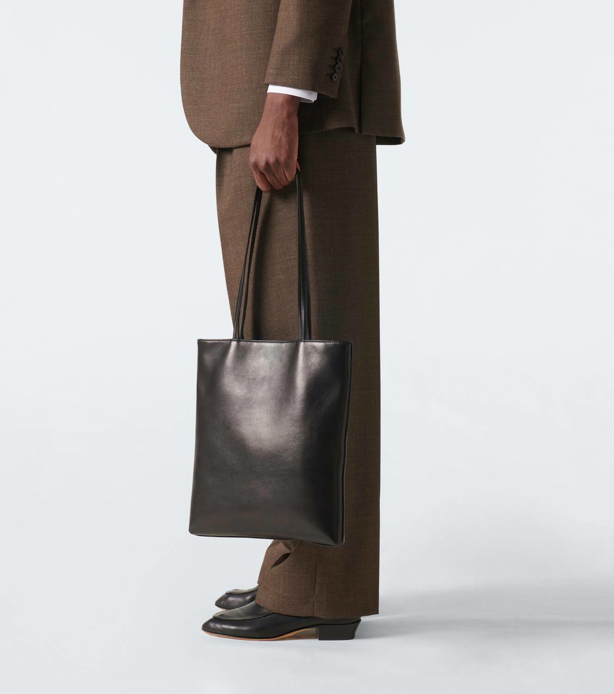 The Row Flat leather tote bag
