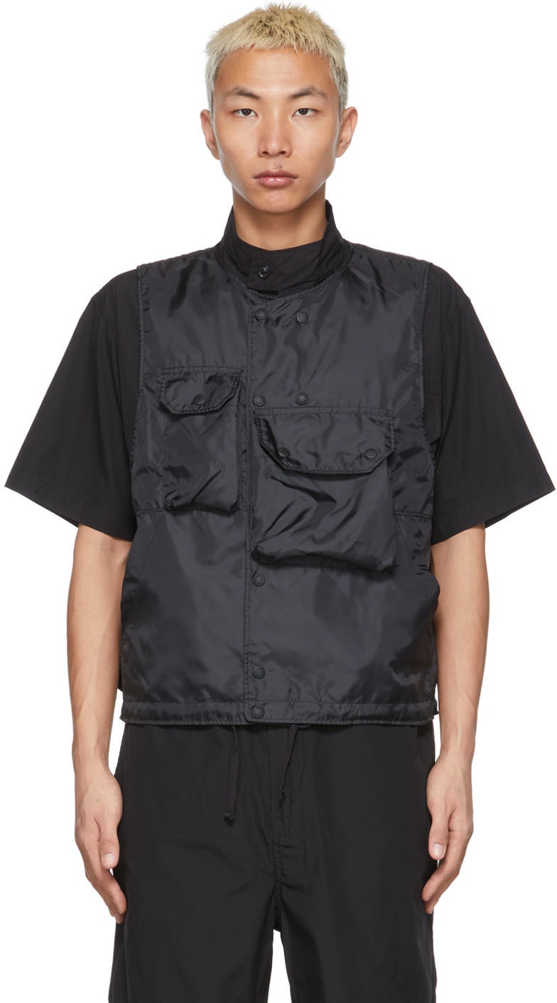 Engineered Garments Black Taffeta Vest Engineered Garments