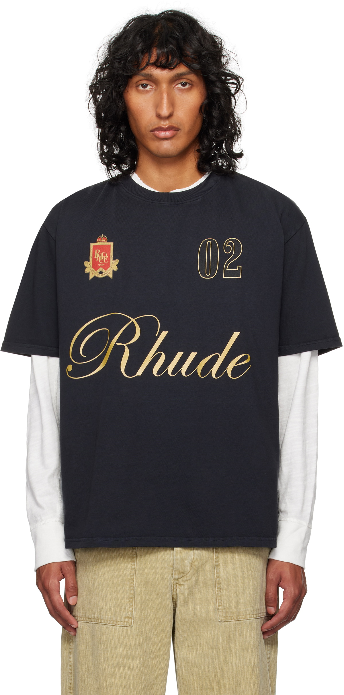 【関税込み】Rhude ブラック Rhude Script Tシャツ Black 'Rhude' Script T-shirt by Rhude on Sale