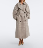 The Row Archa silk moiré faille trench coat