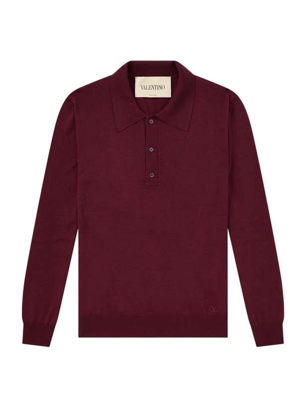 Photo: Valentino Garavani - Virgin Wool Polo Shirt - Red