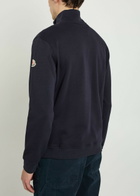 Moncler Logo-embroidered Cotton-blend Sweatshirt Navy