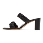 Staud Black Nappa Frankie Ruched Heeled Sandals