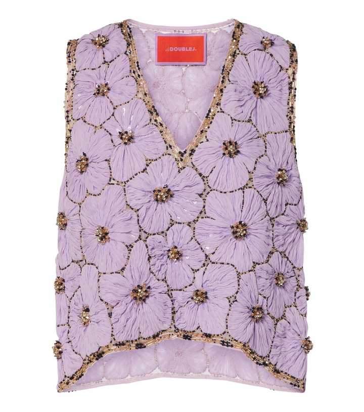 Photo: La DoubleJ Scala embellished floral chiffon top