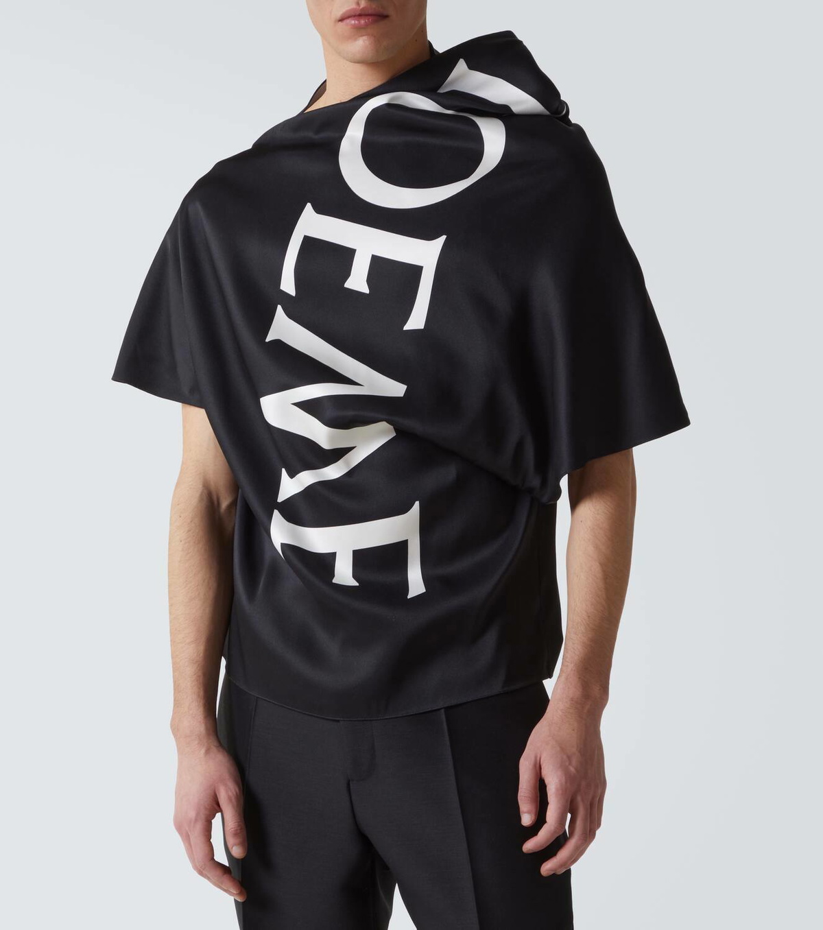 Loewe Logo draped silk twill top Loewe