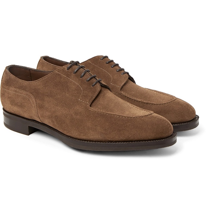 Photo: Edward Green - Dover Suede Derby Shoes - Brown