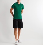 Moncler - Contrast-Tipped Cotton-Piqué Polo Shirt - Green
