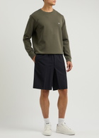 Emporio Armani Logo Stretch-cotton Sweatshirt Khaki