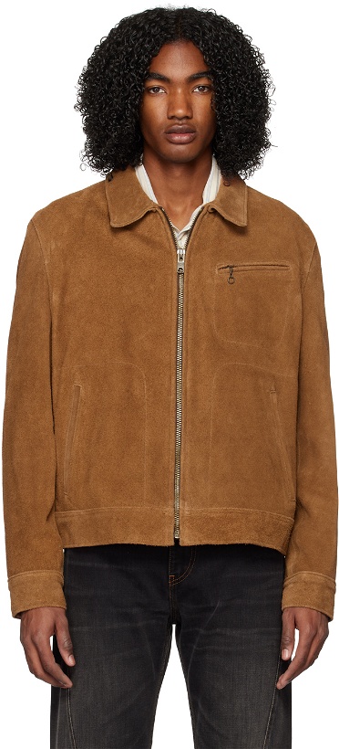 Photo: Schott Tan Rough Out 375 Leather Jacket