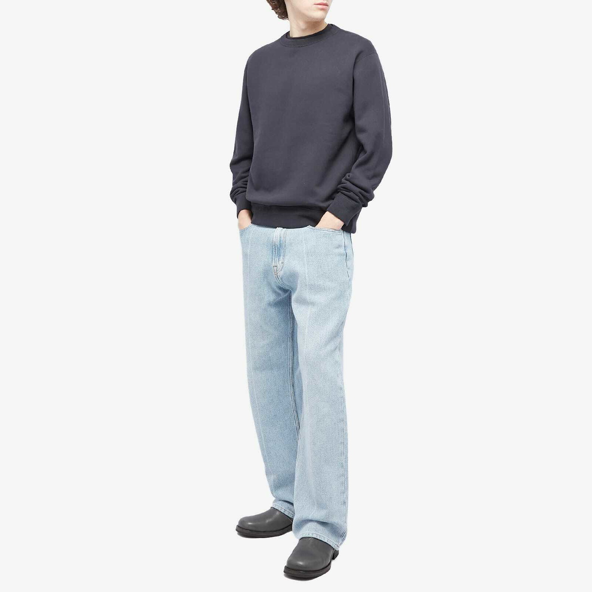 Lady White Co. Men's Crew Neck Sweat in Pitch Navy