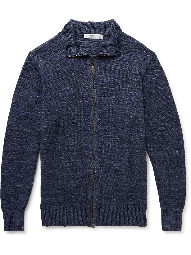 Photo: Inis Meáin - Washed-Linen Zip-Up Cardigan - Blue