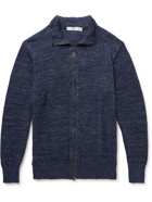 Inis Meáin - Washed-Linen Zip-Up Cardigan - Blue