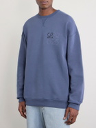 LOEWE - Logo-Embroidered Printed Cotton-Jersey Sweatshirt - Blue