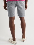 FRAME - L'Homme Cut Off Straight-Leg Distressed Organic Denim Shorts - Gray