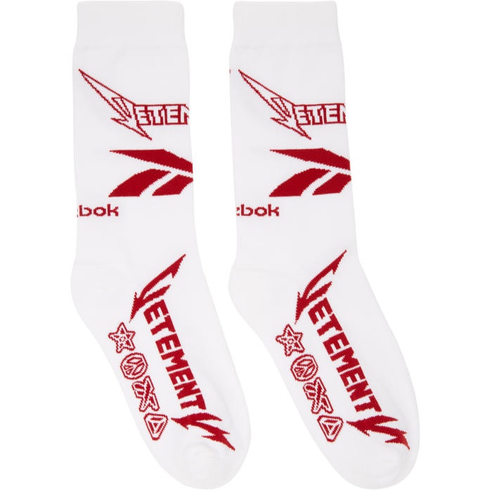 Photo: Vetements White Reebok Edition Metal Socks 