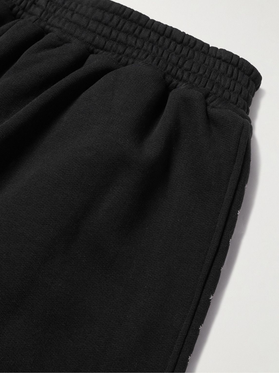Adish - Tapered Logo-Embroidered Cotton-Jersey Sweatpants - Black
