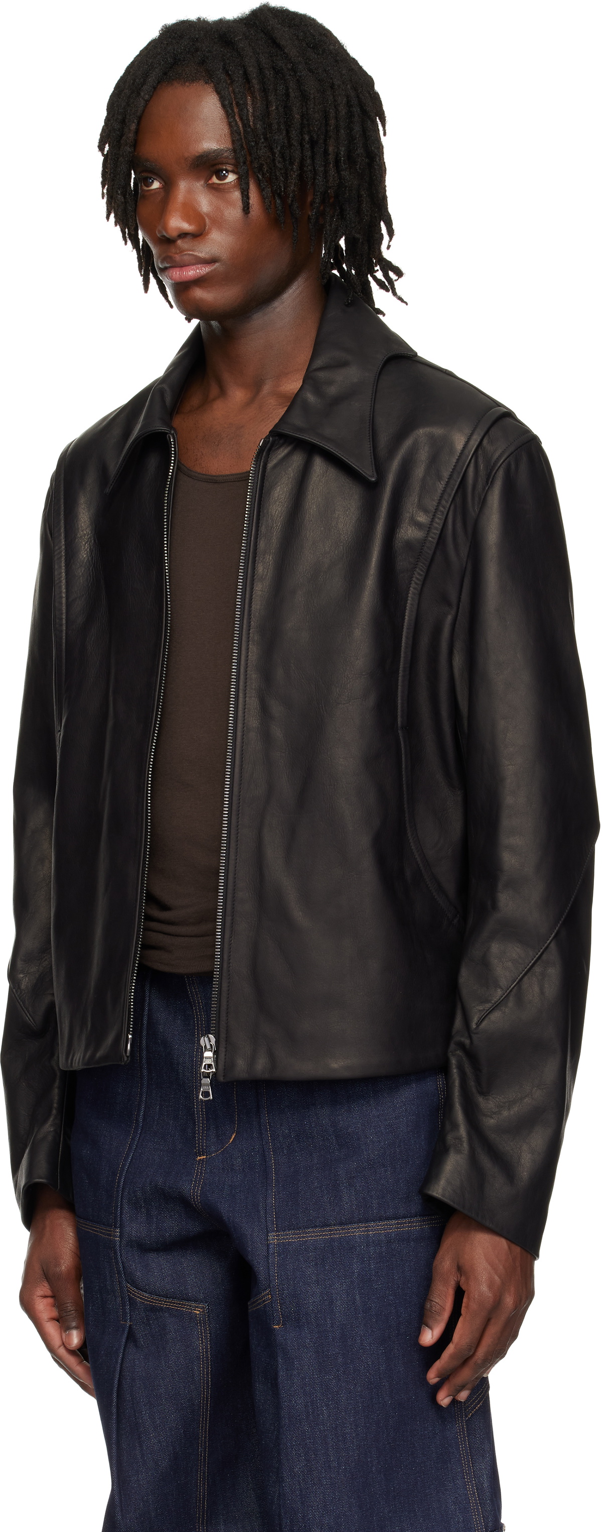 cmmawear BATWING LEATHER JACKET サイズM CMMAWEAR Black Batwing Leather Jacket CMMAWEAR