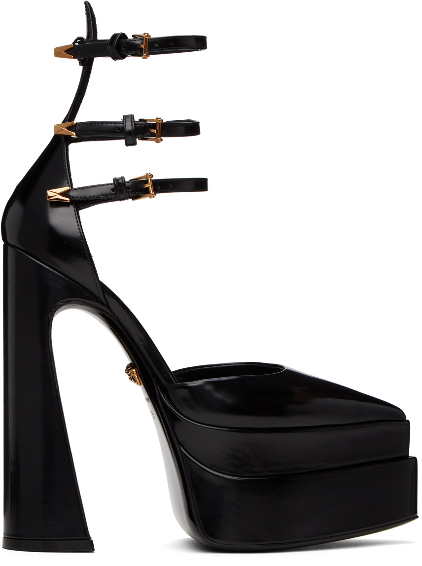 Versace Black Aevitas Platform Heels Versace