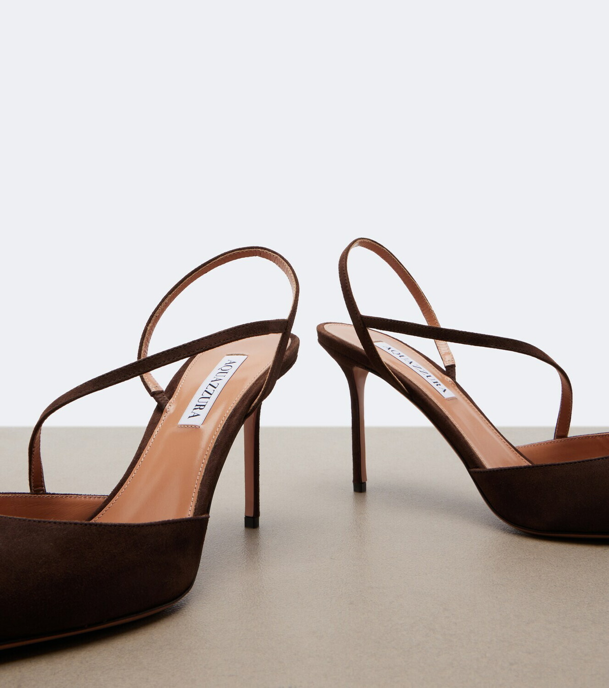 Aquazzura Dynasty suede slingback pumps