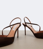 Aquazzura Dynasty suede slingback pumps