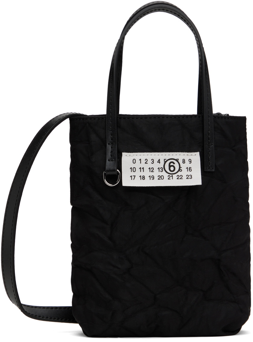 MM6 Maison Margiela Black Wrinkled Mini Shopping Tote MM6 MM6 Maison Margiela Black Wrinkled Mini Shopping Tote MM6