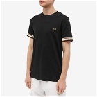 Fred Perry Men's Bold Tipped Pique T-Shirt in Black