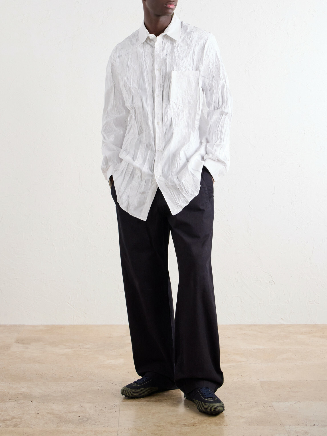 Maison Margiela - Bianchetto-Printed Satin Shirt - White