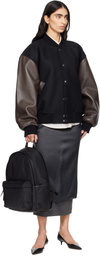 AMI Paris Black Nylon Marcel Backpack