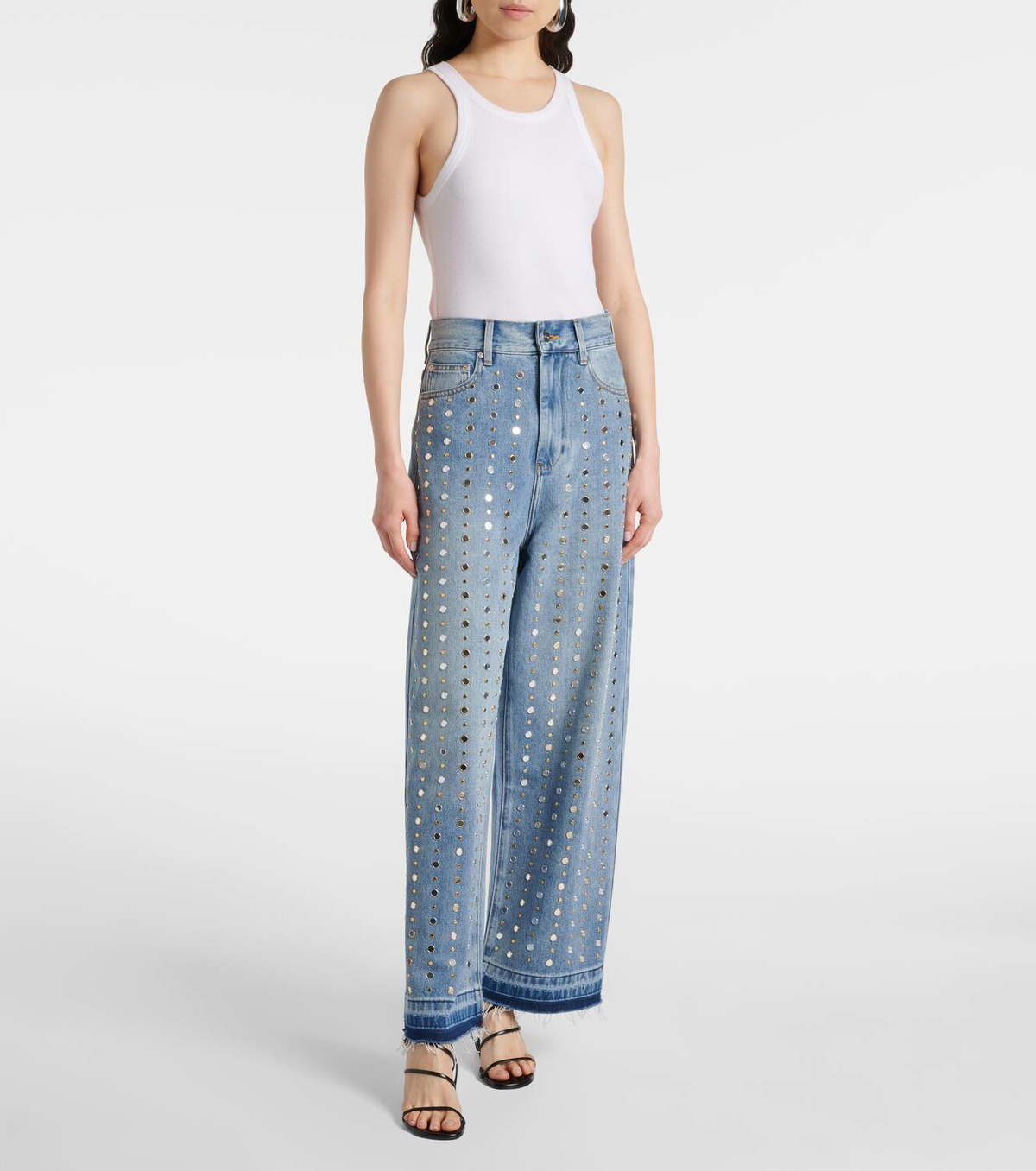 Xu Zhi Embellished wide-leg jeans