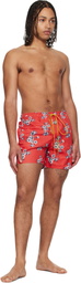 Rhude Red Turbo Floral Swim Shorts