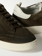 Officine Creative - The Dime Leather-Trimmed Suede Sneakers - Brown