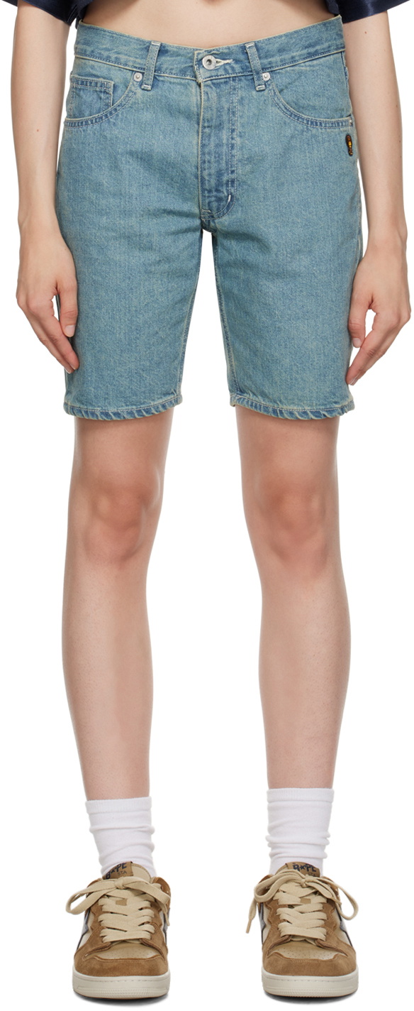 BAPE Blue Milo Denim Shorts A Bathing Ape