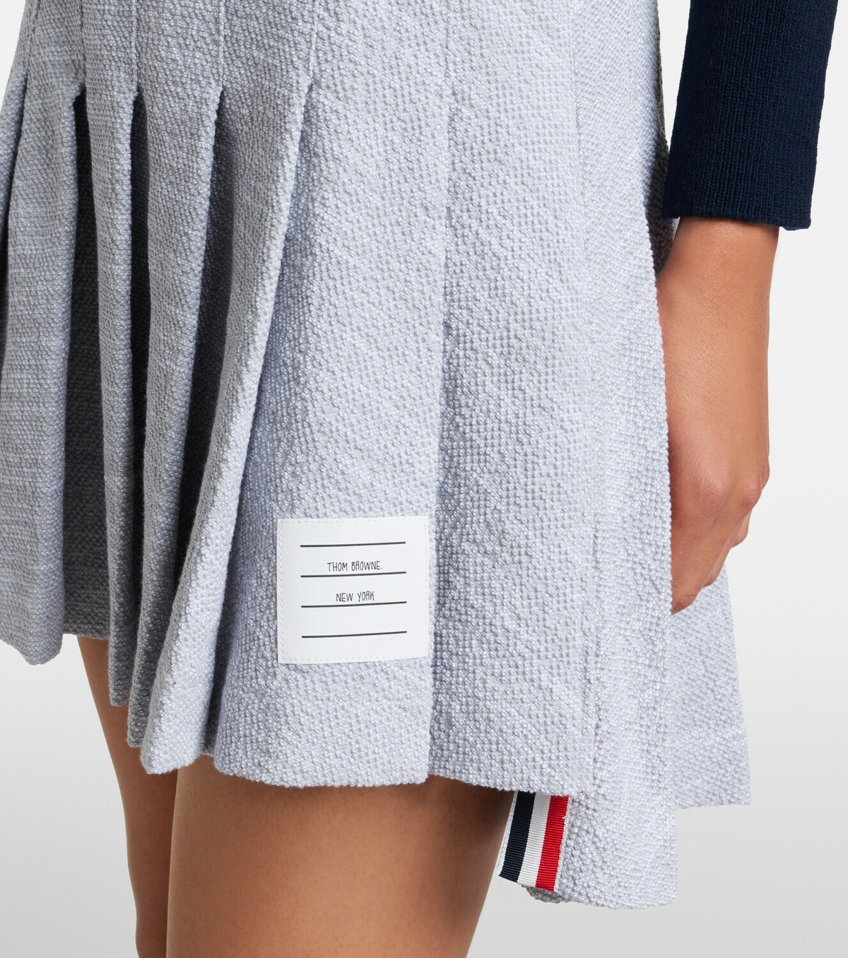 Thom Browne Pleated cotton-blend tweed miniskirt
